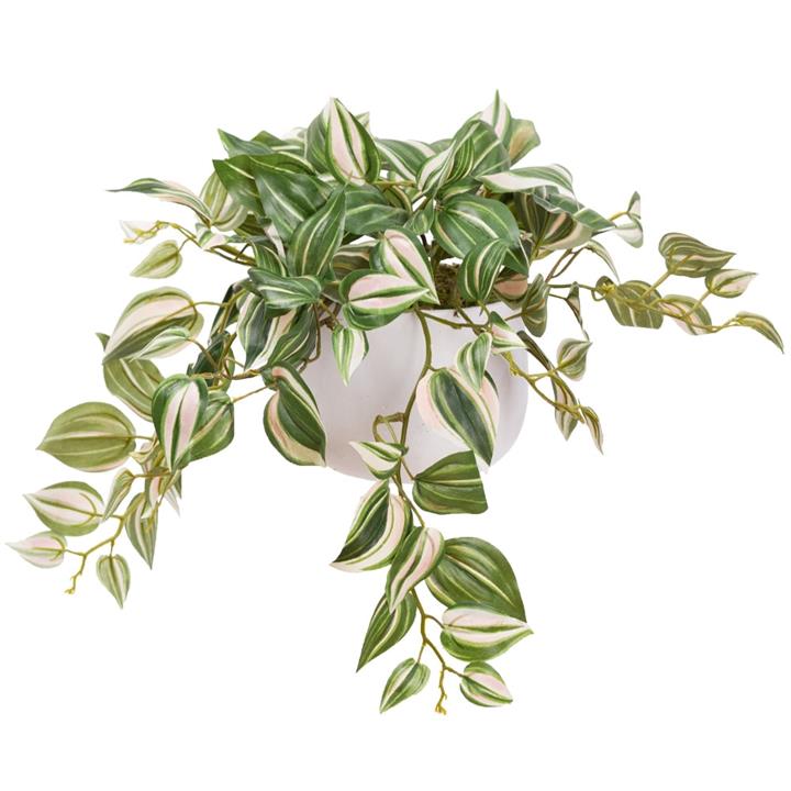 Wandering Jew 32cm Artificial Faux Plant Decorative In Pot Green