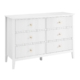 Issey Modern Wooden Fluted Chest Of 6-Drawers Dresser Storage Cabinet White
