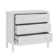 Issey Modern Wooden Fluted Chest of 3-Drawers Tallboy Storage Cabinet White