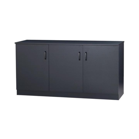 Dallas Large Wooden 3-Door Sideboard Buffet Unit Storage Cabinet Black Oak