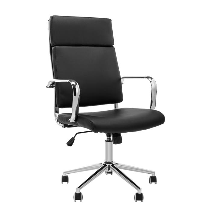Ollie PU Leather High Back Office Computer Task Desk Chair Arm Rests Black