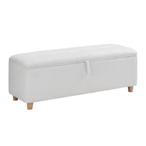 Nars Fabric Storage Ottoman Sofa Bench Foot Rest Sool Boucle White