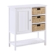 Novena Sideboard Buffet Unit Storage Cabinet 1-Door 3-Woven Baskets White