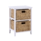 Rory End Lamp Side Table W/ 2 Woven Baskets White