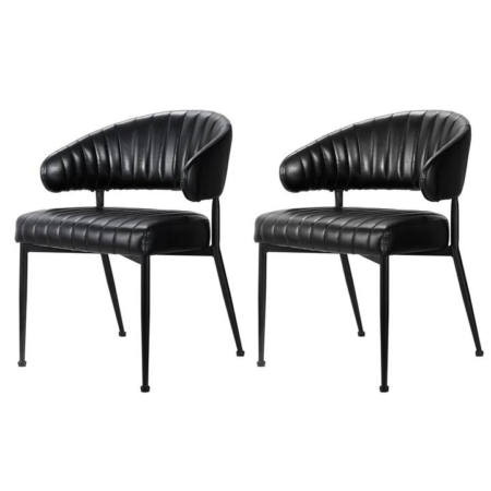 Artiss Dining Chairs Black PU Leather Yolanda