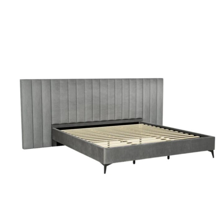 LOTT Bed Frame King Size Velvet Grey