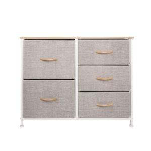 5-Tier Chest Of Drawer Storage Cabinet - Light Grey