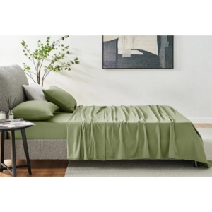 1200TC Cotton Bed Sheet Set Oiled Green - King Single