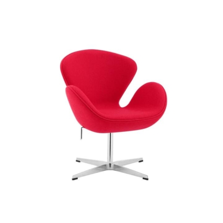 Arne Jacobsen ReplicaF Fabric Swan Accent Relaxing Lounge Chair - Red