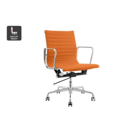 Eames Group Standard Matte Black Aluminium Low Back Office Chair Replica Orange/Chrome - Orange/Chrome