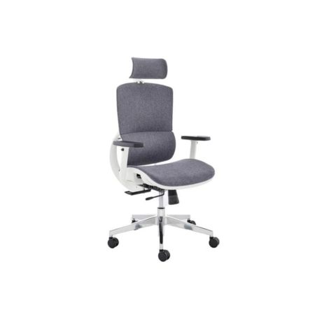 Emerson Mesh Ergonomic Office Computer Chair White Frame Grey - Grey