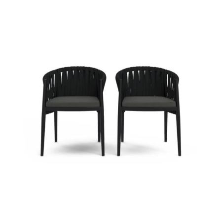 Maui Set of 2 Outdoor Dining Chairs - Deep Flint