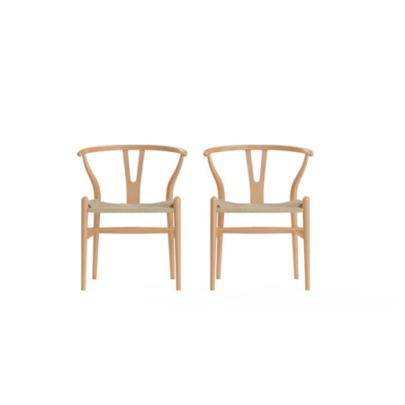 Koko Set of 2 Kitchen Dining Chairs Natural