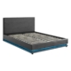 LED PU Leather Gas Lift Storage Bed Frame Black - Double