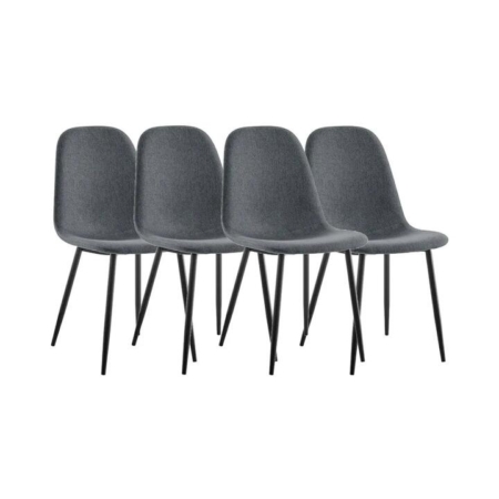 Lucas Set of 4 Fabric Kitchen Dining Side Chairs - Charcoal