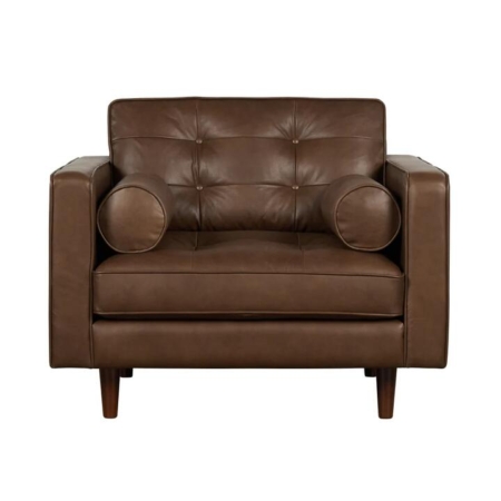 Lexington Leather 1-Seater Sofa Lounge Relaxing Accent Chair Armchair Tan - 1 seater Tan