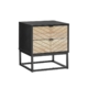 Pizzola 2 Drawer Night Stand Bedside Table Black/Oak