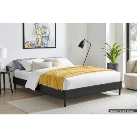 Parker Fabric Bed Base Bed Frame - King Black