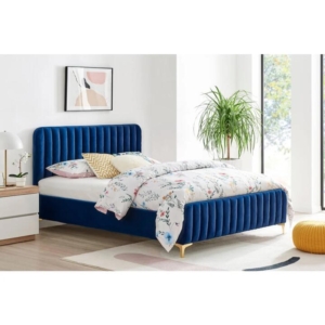 Victoria Fabric Velvet Bed Frame Grey - Single