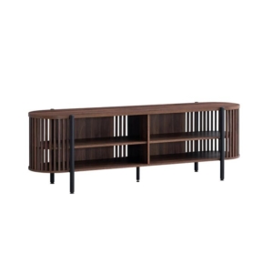 Ailani Wooden TV Stand Entertainment Unit 2-Tier Shelves 180cm Slat Walnut