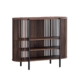 Ailani Wooden Sideboard Buffet Unit Storage Cabinet 3-Tier Shelves 120cm Slat Walnut