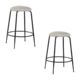 Set Of 2 Lida Fabric Kitchen Counter Bar Stool Metal Legs Grey/Black