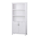 Nazma 5-Tier 2-Door Display Shelves Bookcase Storage Cabinet White