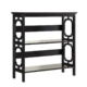 Elka 3-Tier Wooden Low Display Shelf Unit Bookcase Black