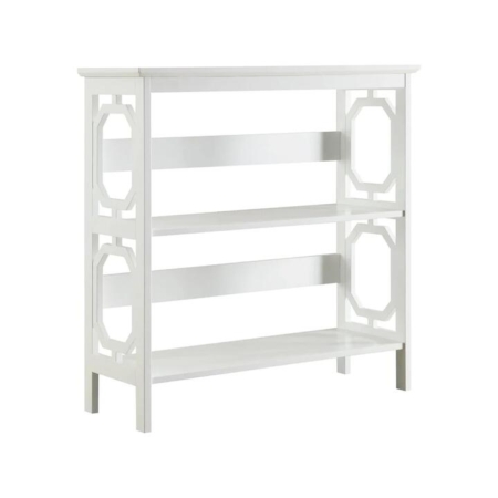 Elka 3-Tier Wooden Low Display Shelf Unit Bookcase White