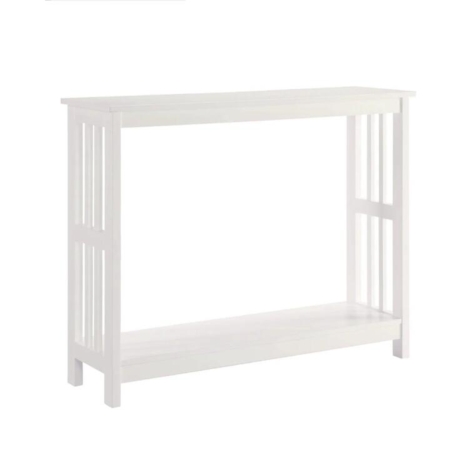 Janica Wooden 2-Tier Hallway Console Hall Table White