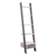 Roth 5-Tier Wooden Ladder Bookcase Display Shelf Unit White/Grey