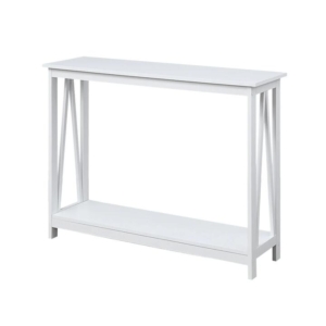 Marilda Wooden 2-Shelf Hallway Console Hall Table White