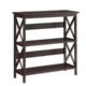 Krepin 3-Tier Low Wooden Bookcase Display Shelf Unit Espresso