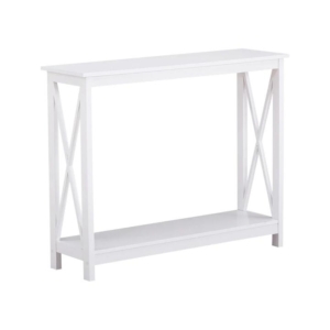 Lortelle Wooden Hallway Console Hall Table W/ 2-Shelf White