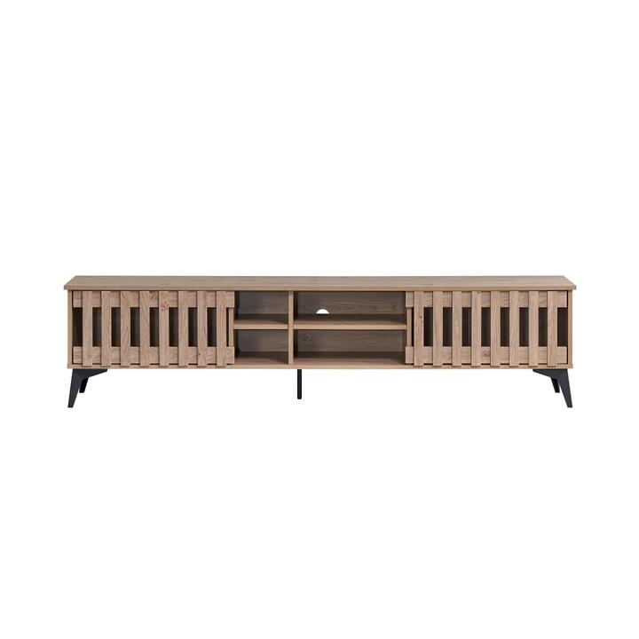 Aidan Wooden Lowline Entertainment Unit TV Stand 180cm 2-Doors Oak