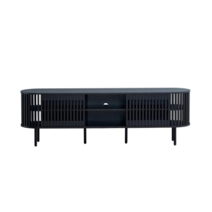 Izar Lowline Wooden TV Stand Entertainment Unit 180cm 2-Doors Slat Black