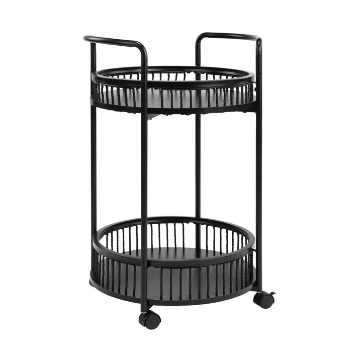 Lestir 2-Tier Kitchen Trolley Cart Steel Storage Rack Shelf Organiser W/ Handles Black