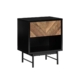 Magnus Nightstand Bedside Table 1-Drawer Walnut/Black