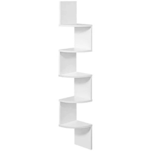 Vasagle 5-Tier Floating Corner Bookshelf - Rustic White