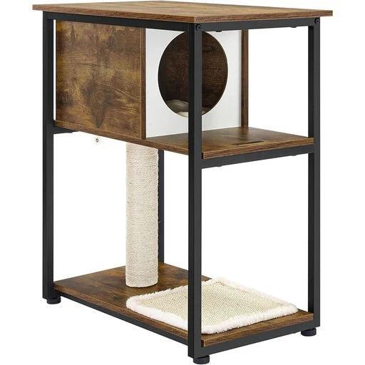 Feandrea Cat Tree and End Table Rustic Brown