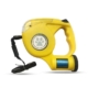 Floofi 3 in 1 Pet Waste Bag Dispenser LED Retractable Dog Leash Yellow
