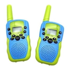 Gominimo 2-Pack Walkie Talkies for Kids LED & LCD Screen - Blue and Green