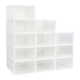 Gominimo 12PCS Plastic Shoe Box Organizer Size Medium Premium - White