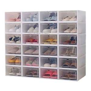 Gominimo Stackable Plastic Shoe Box 24pcs - White