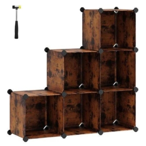 Songmics 6 Cube Storage Organizer and Storage with Rubber Mallet - Brown