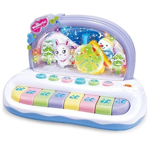 Gominimo Kids Toy Musical Snowflake Electronic Piano Keyboard White