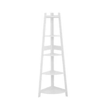 Ekkio 5-Tier Corner Ladder Shelf Sleek Modern - White
