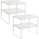 Songmics Set of 4 Cabinet Shelf Organizers Metal Kitchen Counter Shelves - White