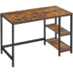 Vasagle Computer Desk with 2 Shelves - Rustic Brown and Black