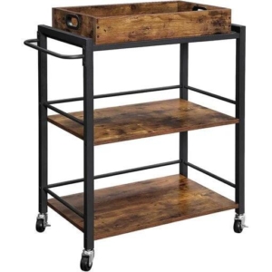 Vasagle Utility Cart Rustic Industrial - Brown